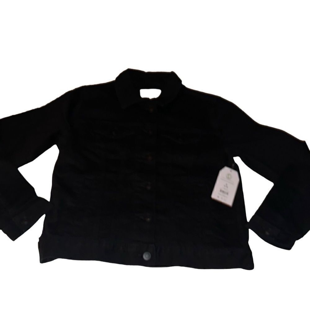 "NEW" Black denim jacket, ladies size small (4-6) by time and tru